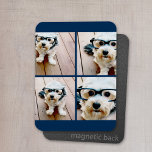 独自のInstagram Collage Navy 4写真の作成 マグネット<br><div class="desc">4つの正方形の写真を使用して個人的なユニークギフトを作成する。または保ヒバの子犬とトレンディーを作ることができる。変更をもし行うには、ツークリックルの写真を調整する必要がある。</div>