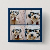 独自のInstagram Collage Navy 4写真の作成 缶バッジ (正面)