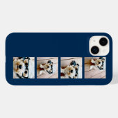 独自のInstagram Collage Navy 4写真の作成 Case-Mate iPhoneケース (裏面 (横))