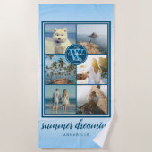 独自のInstagram Grid Summer Photo Collageを作成 ビーチタオル (正面)