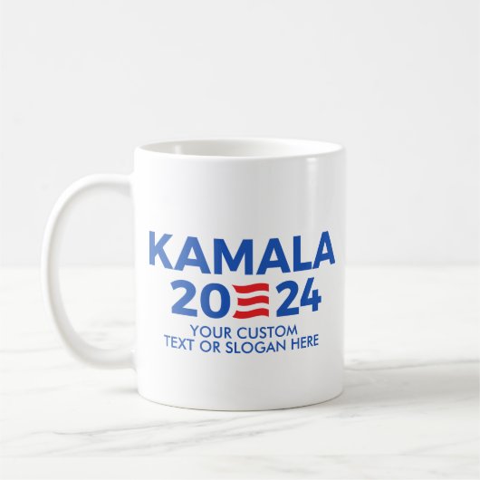 独自のKamala Harris 2024 Rectangular Stiを作成 コーヒーマグカップ (左)