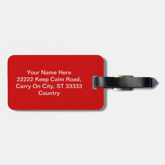 独自のKeep Calm and Carry Onカスタムの作成 ラゲッジタグ (裏面横)