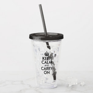 独自のKeep Calm and Carry On アクリルタンブラー