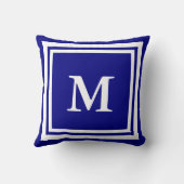 独自のMonogram Navy Blue and Whiteを作成 クッション (裏面)