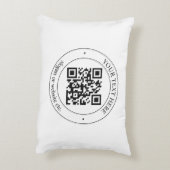 独自のQRコードのアップロードとカスタマイズ可能な文字 アクセントクッション (裏面(縦))