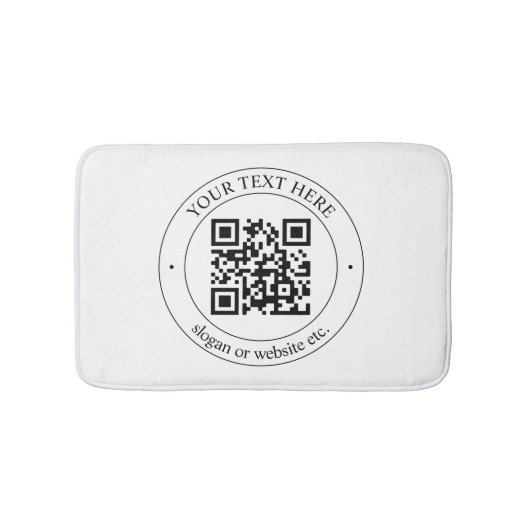 独自のQRコードのアップロードとカスタマイズ可能な文字 バスマット (正面)