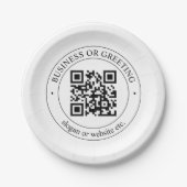 独自のQRコードのアップロードとカスタマイズ可能な文字 ペーパープレート (正面)