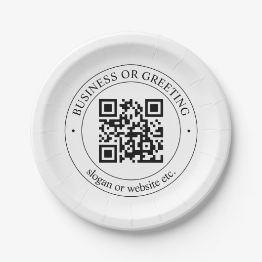 独自のQRコードのアップロードとカスタマイズ可能な文字 ペーパープレート (正面)