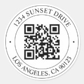 独自のQRコードのアップロードとカスタマイズ可能な文字 ラウンドシール (正面)