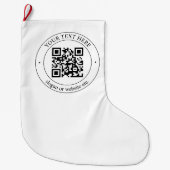 独自のQRコードのアップロードとカスタマイズ可能な文字 ラージクリスマスストッキング (正面)