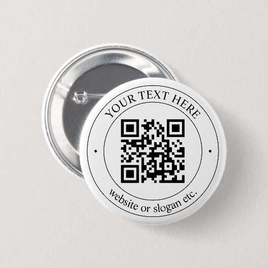 独自のQRコードのアップロードとカスタマイズ可能な文字 缶バッジ (正面&裏面)