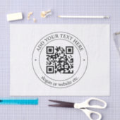 独自のQRコードのアップロードとカスタマイズ可能な文字 薄葉紙 (クラフト)