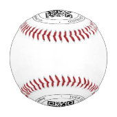 独自のQRコードのアップロードとカスタマイズ可能な文字 野球ボール (裏面)