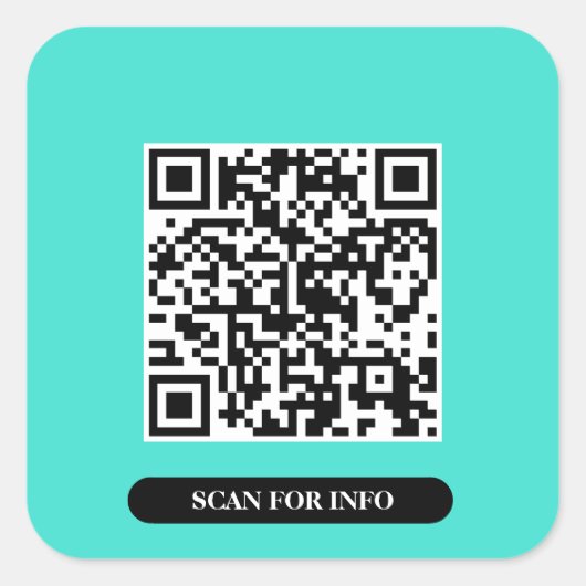 独自のQRコードの作成ターコイズカラフルトレンディー スクエアシール (正面)