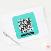 独自のQRコードの作成ターコイズカラフルトレンディー スクエアシール (封筒)