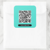 独自のQRコードの作成ターコイズカラフルトレンディー スクエアシール (バッグ)