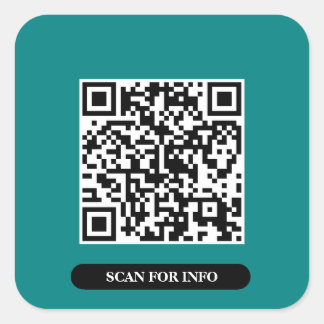 独自のQRコードの作成ティール(緑がかった色)カラフルシックトレンディー スクエアシール