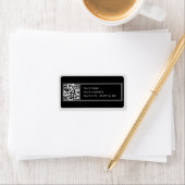 独自のQRコードをアップロードするブラックグレー差出人住所 ラベル (インサイチュ)