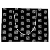 独自のQRコードをアップロード | シンプルなリピートパターン ラージペーパーバッグ (裏面)