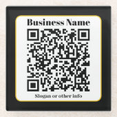 独自のQRコードを作成する |白黒金ゴールド縁ど ガラスコースター (正面)