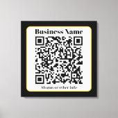 独自のQRコードを作成する |白黒金ゴールド縁ど キャンバスプリント (正面)