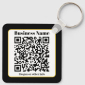 独自のQRコードを作成する |白黒金ゴールド縁ど キーホルダー (裏面)