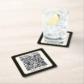 独自のQRコードを作成する |白黒金ゴールド縁ど スクエアペーパーコースター (インサイチュ)