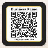 独自のQRコードを作成する |白黒金ゴールド縁ど スクエアペーパーコースター (正面)