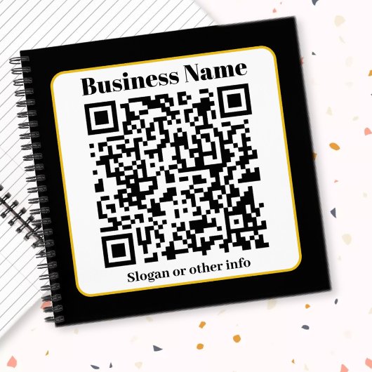 独自のQRコードを作成する |白黒金ゴールド縁ど ノートブック