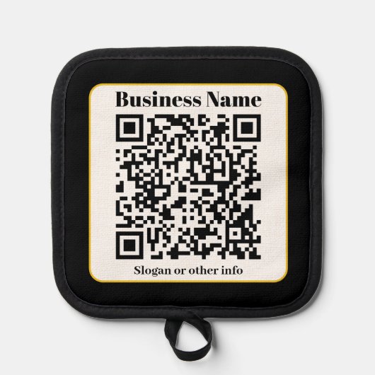 独自のQRコードを作成する |白黒金ゴールド縁ど 鍋敷き (正面)