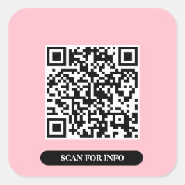 独自のQRコードシックなピンクのカラフルトレンディー スクエアシール