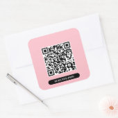 独自のQRコードシックなピンクのカラフルトレンディー スクエアシール (封筒)