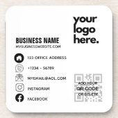 独自のQRコードビジネスロゴソーシャルメディアIDの作成 コースター (正面)