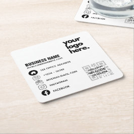 独自のQRコードビジネスロゴソーシャルメディアIDの作成 スクエアペーパーコースター