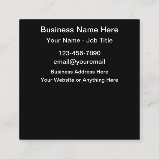 独自のQRコード名刺テンプレートの作成 スクエア名刺 (裏面)