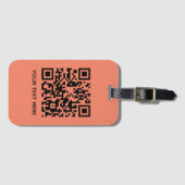 独自のQRコード文字スキャンミニマルシンプル ラゲッジタグ (正面横)