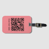 独自のQRコード文字スキャンミニマルシンプル ラゲッジタグ (正面横)