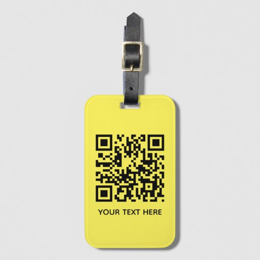 独自のQRコード文字スキャンミニマルシンプルLuggの追加 ラゲッジタグ (正面縦)