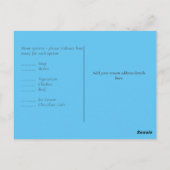 独自のRSVPのアクアカスタムブルーを結婚作成する ポストカード (裏面)