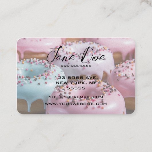 独自のSprinkleドーナツを作成 名刺 (裏面)