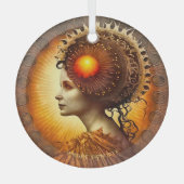 独自のSteampunkサンビクトリアン女神を作成 ガラスオーナメント (正面)