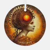 独自のSteampunkサンビクトリアン女神を作成 ガラスオーナメント (裏面)