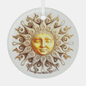 独自のSteampunk黄金ビクトリアンの太陽を作成 ガラスオーナメント (正面)