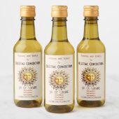 独自のSteampunk黄金ビクトリアンの太陽を作成 ワインラベル (ボトル)