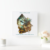 独自のSteampunk Butterflyクリスタルを作成 スクエア壁時計 (ホーム)