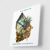 独自のSteampunk Butterflyクリスタルを作成 スクエア壁時計 (傾斜)