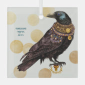 独自のSteampunk Ravenビクトリアンの作成 ガラスオーナメント (正面)