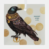 独自のSteampunk Ravenビクトリアンの作成 ガラスオーナメント (裏面)