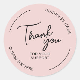 独自のThank You Pink Businessを作成 ラウンドシール