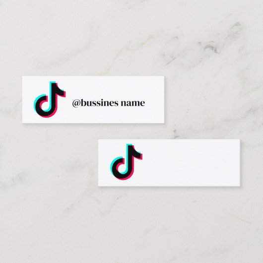 独自のtiktok bussinesカードを作成する スキニー名刺 (正面/裏面)